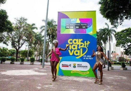 Faltam 100 dias para o Carnaval de BH: totem com contagem regressiva é instalado no Centro
